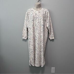 Baxter & Wells Vintage Dog/Bone Print Long Nightgown Size M